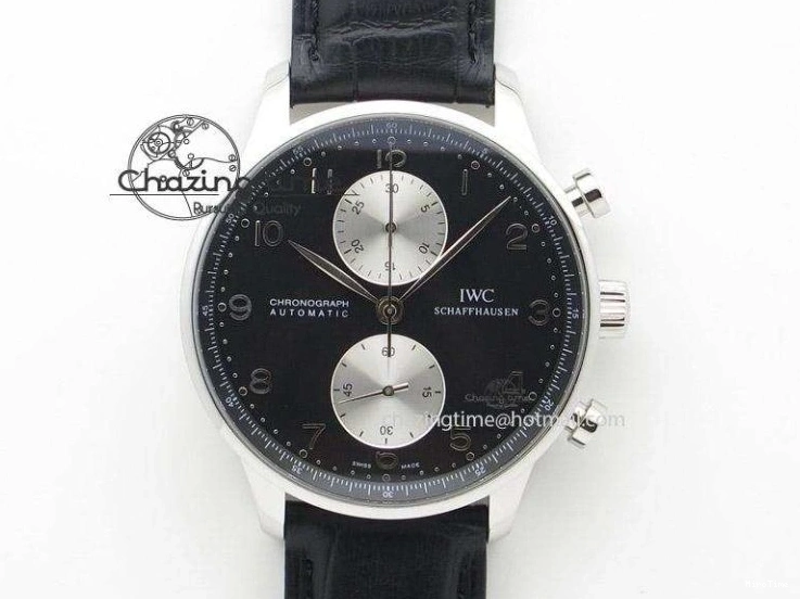 MIROTIME 0421 Portuguese IW5444 SS White Dial Blue Numbers On Blue Leather Strap A Modern 7258